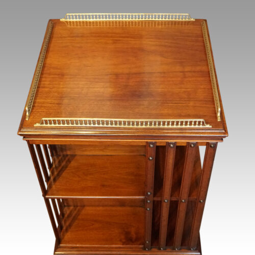Edwardian walnut revolving bookcase gallery