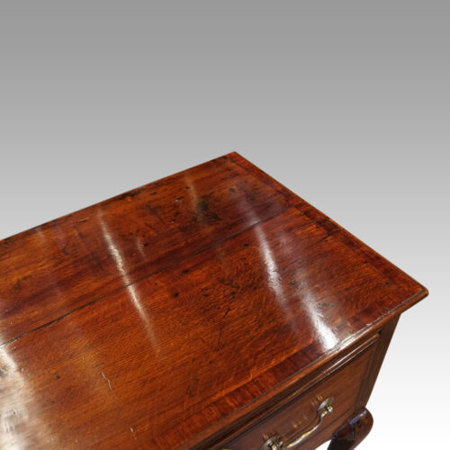 George III oak cabriole leg dresser base banding