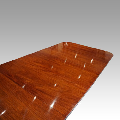 George V mahogany twin pillar dining table length
