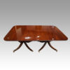George V mahogany twin pillar dining table no leaves