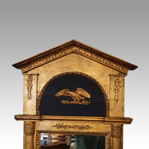 Pair of Antique gilt pier mirrors cornice