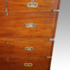 Victorian brass bound teak campaign chest drawer detail