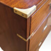 Victorian brass bound teak campaign chest corner