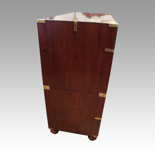 Victorian brass bound teak campaign chest side