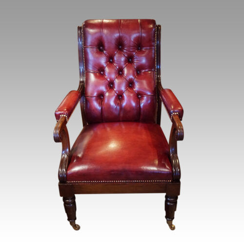 William IV mahogany library chair