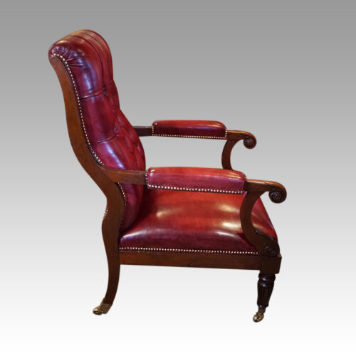 William IV mahogany library chair side