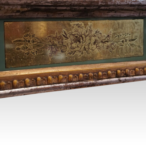 19thc. gilt pier mirror with eglomise glass panel detail design