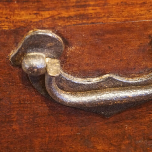 Antique teak merchants chest carrying handle