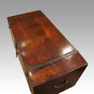 Antique teak merchants chest top