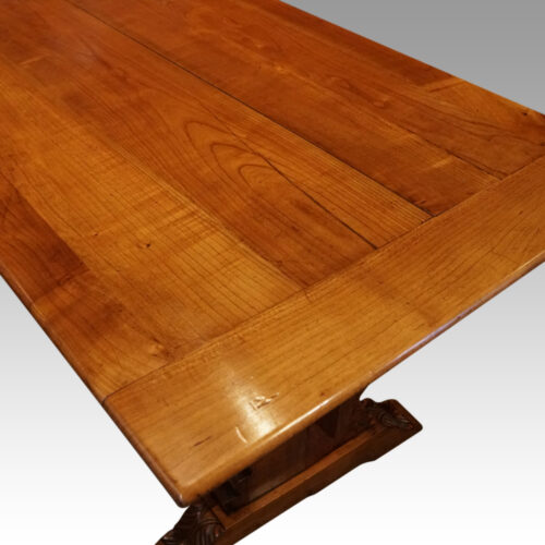 Cherrywood refectory dining table breadboard end