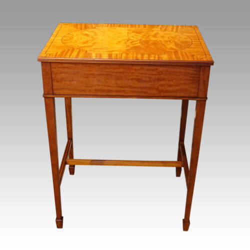 Edwardian inlaid Satinwood side table rear
