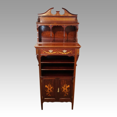 Edwardian inlaid music cabinet