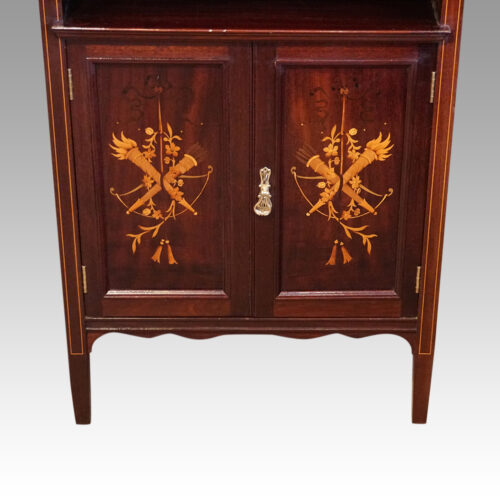 Edwardian inlaid music cabinet doors