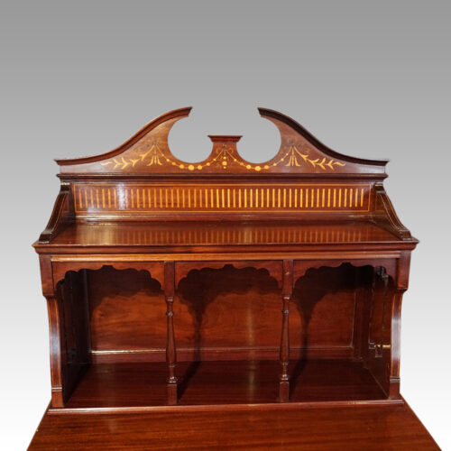 Edwardian inlaid music cabinet superstructure