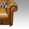 Leather button back 2 seat Chesterfield arm