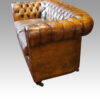 Leather button back 2 seat Chesterfield end