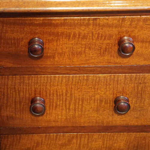 Pair Victorian mahogany bedside chests drawer detail