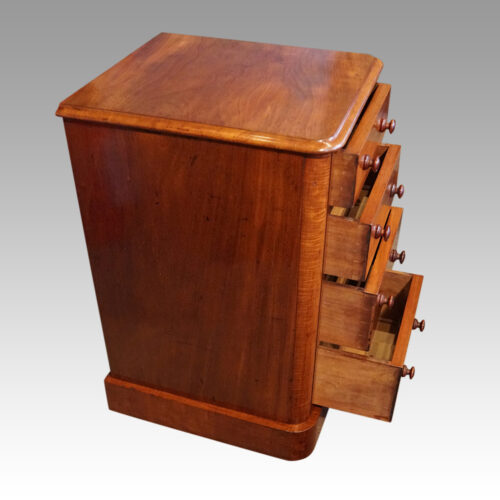 Pair Victorian mahogany bedside chests drawers open
