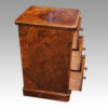Pair of Victorian burr walnut bedside chests drawers open