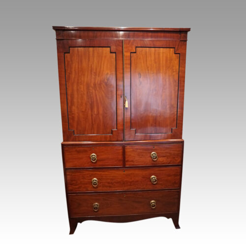 Regency mahogany linen press