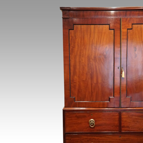 Regency mahogany linen press panel door