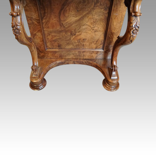 Victorian burr walnut Harlequin pop-up Davenport desk front base