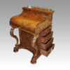 Victorian burr walnut Harlequin pop-up Davenport desk side drawers