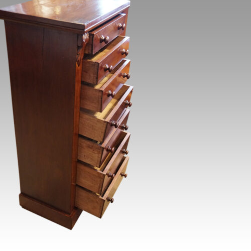 Victorian mahogany Wellington chest drawers