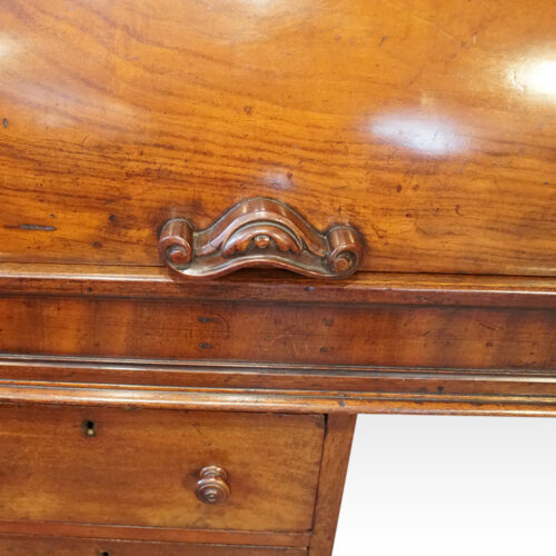 Victorian mahogany cylinder desk carved handle