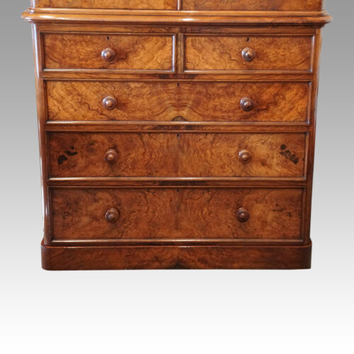 Victorian walnut linen press base