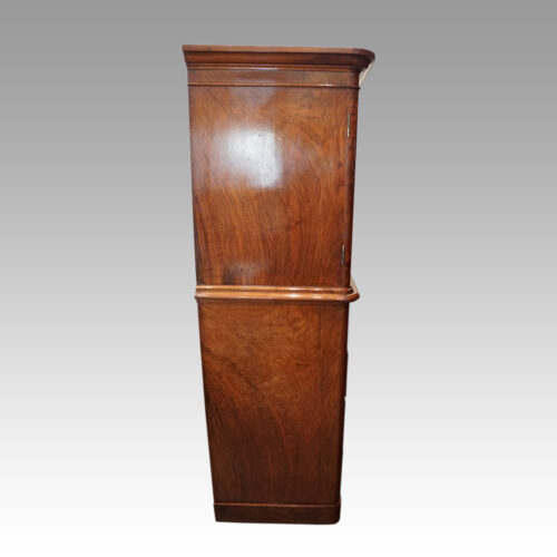 Victorian walnut linen press side