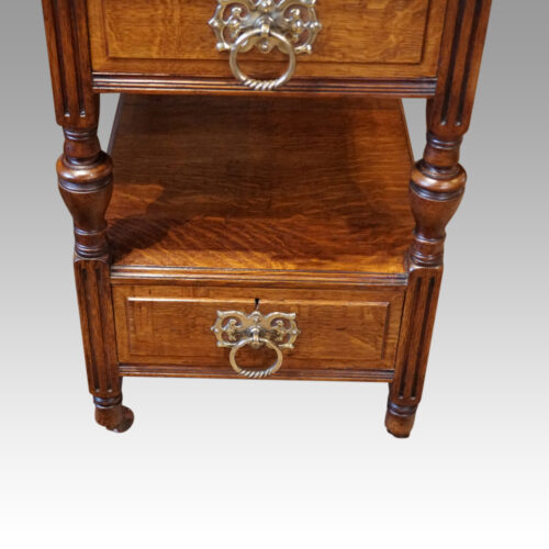Art Nouveau oak desk drawer detail