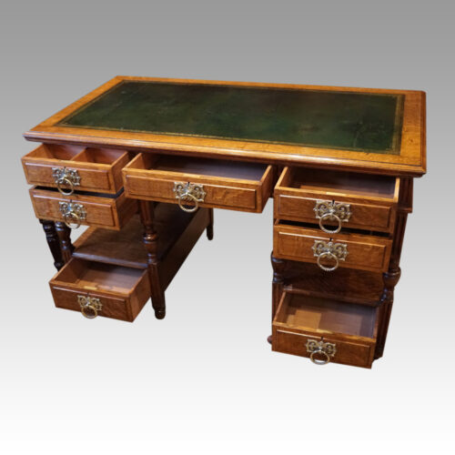 Art Nouveau oak desk drawers