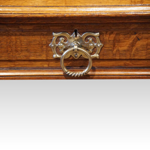 Art Nouveau oak desk handle