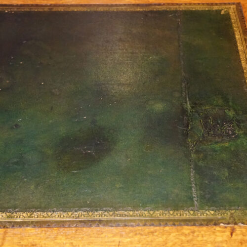 Art Nouveau oak desk leather