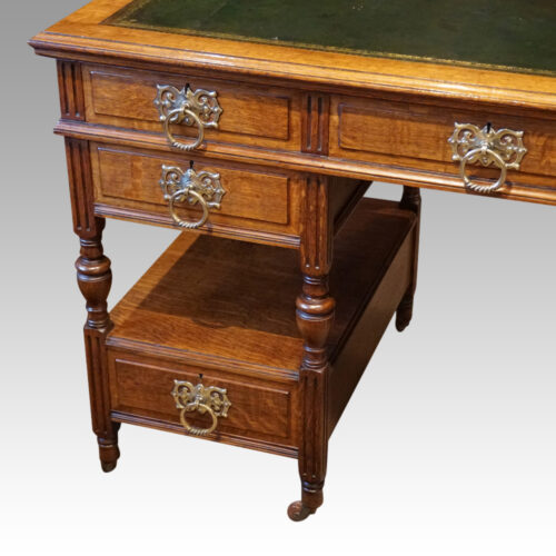 Art Nouveau oak desk pedestal