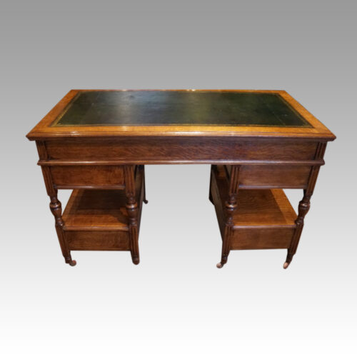 Art Nouveau oak desk rear