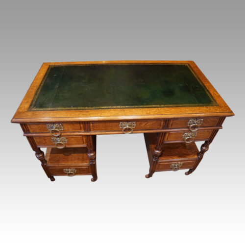 Art Nouveau oak desk top