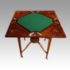 Edwardian inlaid rosewood envelope card table open