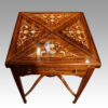 Edwardian inlaid rosewood envelope card table top