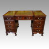 Edwardian mahogany Chippendale style pedestal desk