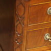 Edwardian mahogany Chippendale style pedestal desk blind fret