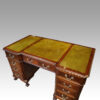 Edwardian mahogany Chippendale style pedestal desk leather