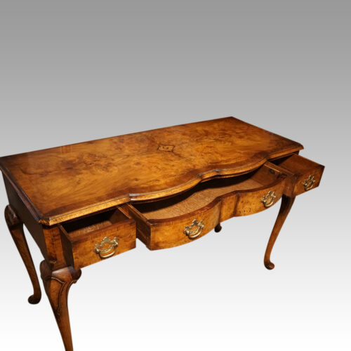 George V walnut side table drawers open