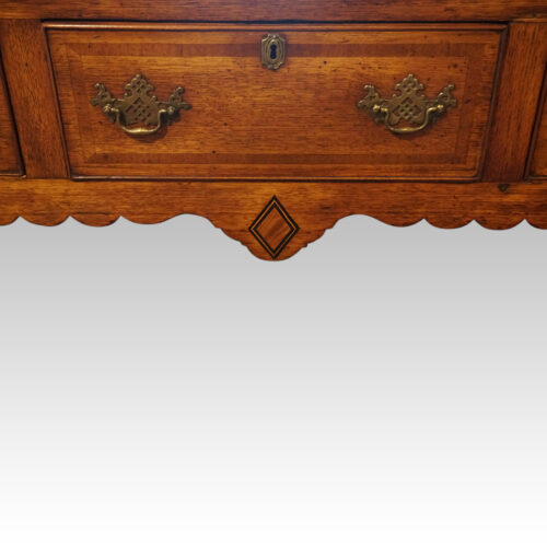 Georgian oak cabriole leg dresser base apron