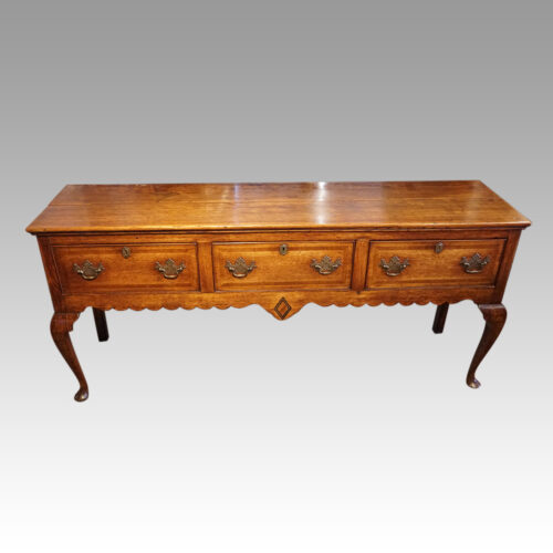 Georgian oak cabriole leg dresser base front