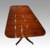 Georgian style mahogany twin pedestal dining table end view