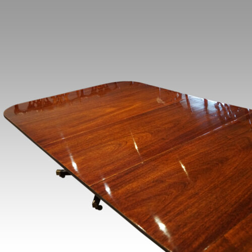Georgian style mahogany twin pedestal dining table side top