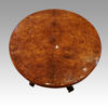 Victorian inlaid walnut oval loo table top down