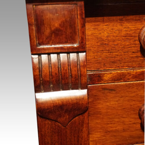 Victorian mahogany quartered Wellington chest corbel